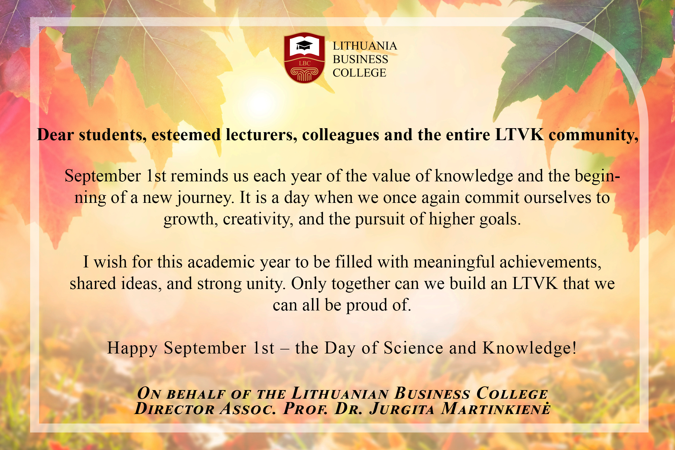 New academic year – new opportunities!